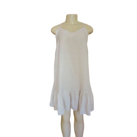 Bellambra Light Beige Linen Spaghetti Strap Sundress Size M - Picture 1 of 6